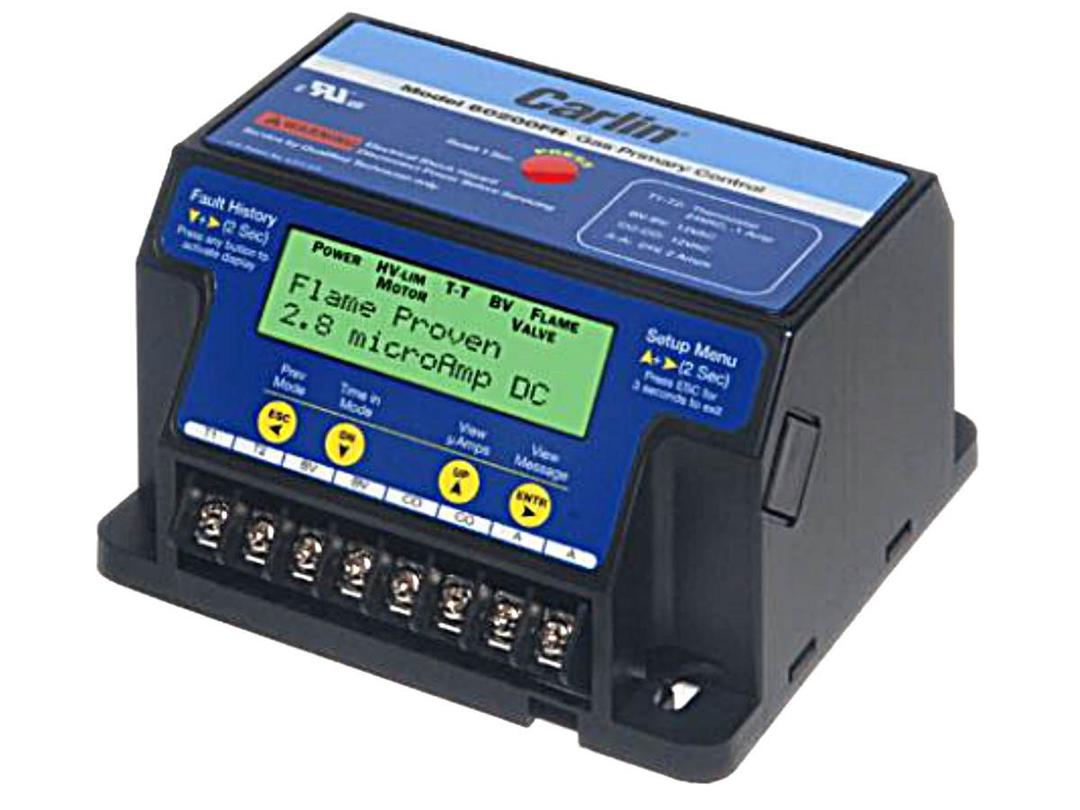 Carlin 60200FRS Flame Rod Gas Burner Primary Control for EZ-Gas, EZ-Gas Pro & 201GAS Burners. Now with LCD Screen! Replaces Carlin 6020002FRS, 602000FRS, 60200-02FR, 6020002FR, 602002FR363S