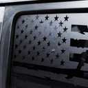 JeCar Hardtop Window USA Distressed Flag Decals Vinyl American Flag Stickers Compatible with Jeep Wrangler 2018-2024 JLU 4 Door, 1 Pair