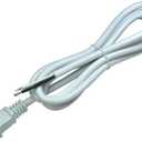2 Prong Polarized 14 Gauge 6ft Power Cord, White | NEMA 1-15 Plug, SJTW 14AWG, 110V 115V 120V, Heavy Duty, For AC Appliance