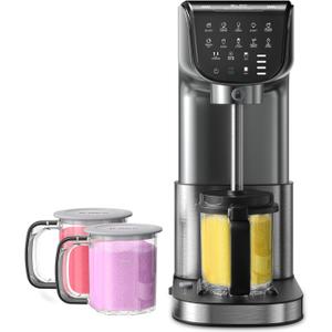 Ice Cream Maker Machine - Upgraded Smart Touch 12-in-1 Ice Cream & Frozen Treat Maker with 3 Pints Containers & Lids for Ice Cream, Sorbet, Gelato, Mix-ins, Milkshakes, Frozen (Silver, Large)