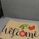 Christmas Door Mat Welcome Doormat Xmas Front Door Mat Rubber Back Non-Slip and Washable Floor Mat for Outdoor