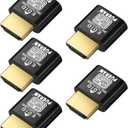 HDMI Dummy Plug 4K HDR,4K@60Hz1440P@120/144Hz1080P@120/144/240Hzedid Emulator Virtual Display Adapter,hdmi Headless Adapter-NEW-4K(default1440P) 5Pack