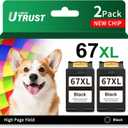 67XL Ink Cartridge Replacement for HP 67 67XL Printers Work for HP DeskJet 2700 2752 2755e 2855e 2800 2742e 4155e 4255e 4100 Envy 6055e 6000 6455e 6400 6458e 2 Pack-Black