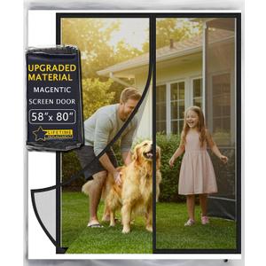 Magnetic Screen Door, Heavy Duty Mesh Door Curtain with Strong Full-Frame Magnets, Hands-Free Self Closing, Pet & Kid Friendly, Keeps Bugs Out, Easy Install for Sliding & Door Frames 58"x78"