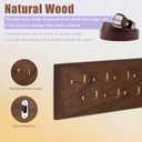Belt Organizer - Wall Mounted Hanger for Closet, Holds Over 28 Belts - Wooden Rack with Tie and Scarf Storage (Brown)