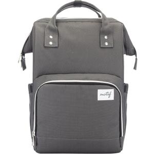 Motif Medical Breast Pump Backpack  Stylish Insulated Bag w/ Cooler, 9 Pockets, Carrying Handles - Water-Resistant Organizer - Adjustable Straps Portable Breast Pump Bag (Grey)