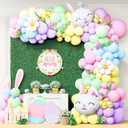 Bunny Balloon Arch Kit  Pastel Balloon Garland with Rabbit & Daisy Balloons for Easter, Spring Party or Baby Shower Decorations  100 Pcs Set