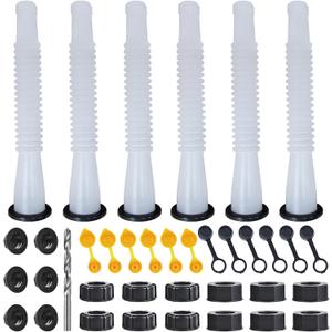 Gas Can Spout Replacement Kit, Gas Can Nozzle Replacement (6 Kit-White) All gaskets are installed and ready to use upon receipt. For 1/2/5/10 gallon gas can. Easy and convenient to use