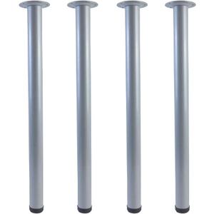 QLLY 28 inch Adjustable Metal Desk Legs, Office Table Furniture Leg Set, Set of 4 (Grey)