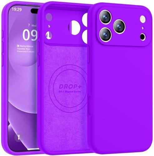 Ktele Magnetic for iPhone 17 Pro Max Case [Compatible with Magsafe] [Premium Silicone Satin-Smooth Touch] Slim Shockproof Anti-Scratch Microfiber Lining Case, 6.9 inch, Neon Purple