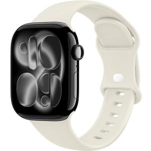 2 x STG Sport Silicone Bands Compatible with Apple Watch Band Ultra 3/2/1 49mm, Series 11/10 46/42mm, 9/8/7 45/41mm, SE 6/5/4 44/40mm, 3/2/1 42/38mm S/M M/L for Women Men