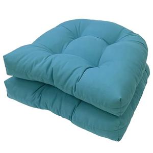 LOWEMN Waterproof Chair Cushions Set of 2 Outdoor,Tufted Thicken Weather and Fade Resistant Kitchen Seat Cushions,Patio Chair Pads for Garden Furniture Sofa Couch (Sky Blue)