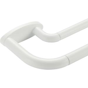 Double Curtain Rods Matte White,Room Darkening Drapery Rod for 72-144 Inches,Adjustable 3/4 Inches Front and 5/8 Inches Back Quality Metal Rod for Window,Wrap Around Design