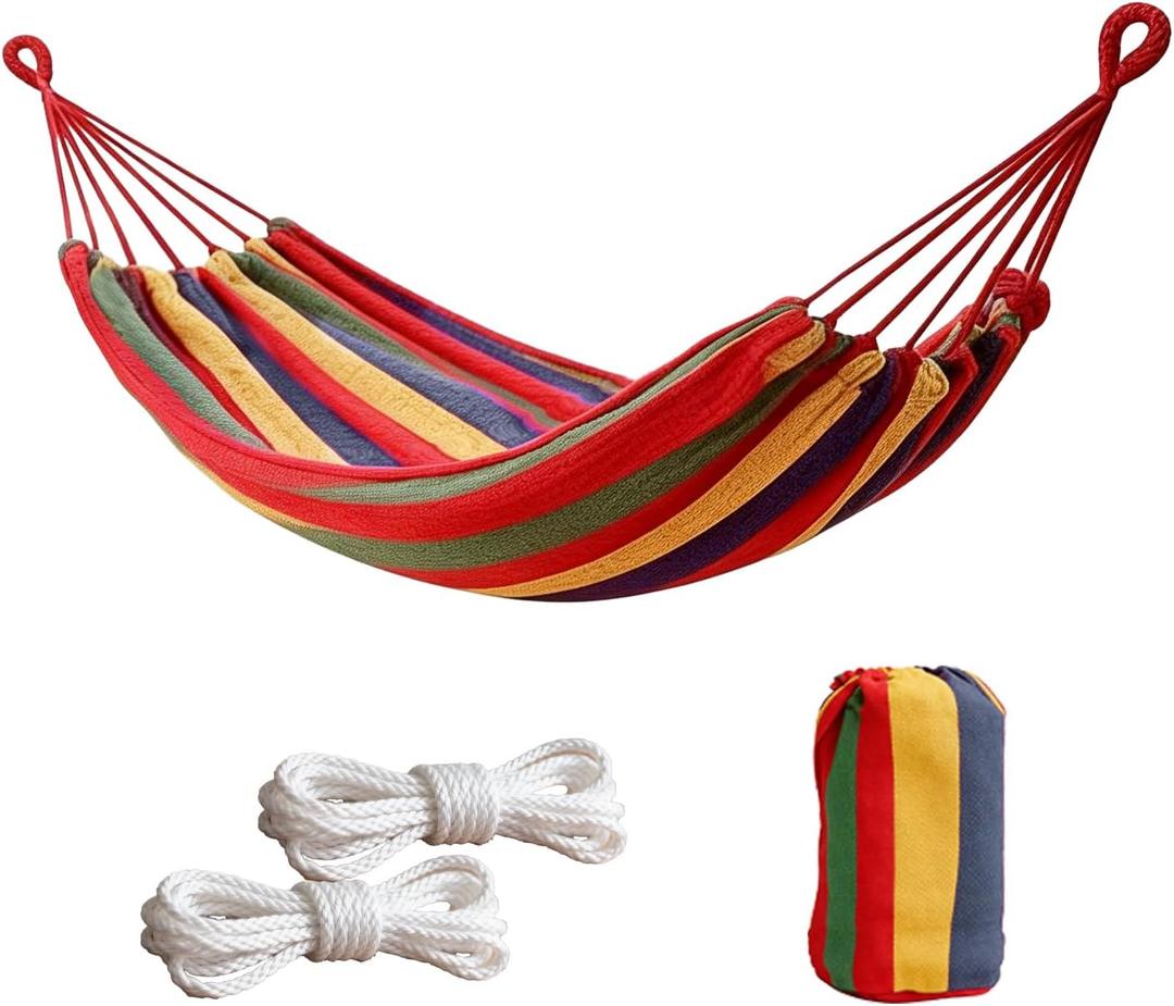 Outdoor Amacas Garden Camping Hammock,Hammock Portable with Carrying Bag for Patio Yard Garden Backyard Porch Travel