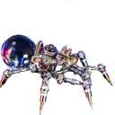 Mostarle Crystal Lamp Jumping Spider 3D Metal Puzzle, Arcynix DIY Model Kit Sci-Fi Mechanical Spider Steampunk Decor, Creative Gift & Futuristic Home Décor for Adults & Teens