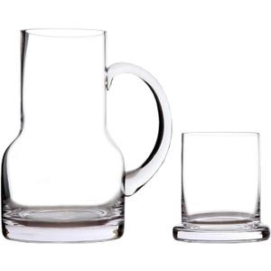 Lily's Home 16 oz Glass Water Carafe for Bedroom or Kitchen - Carafe with Cup Lid & Handle, Perfect for Bedside or Desktop Use, Modern Design