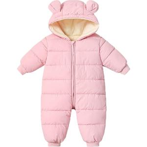 Infant Toddler Snowsuit Cute Baby Bear Suit Newborn Winter Coat Warm Hooded Jumpsuit for Boys Girls, 0-6 Months