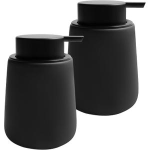 Soap Liquid Dispenser Ceramic with Easy-to-Press Pump Hand Liquid Dispenser for Shampoo Bathroom Kitchen 12 oz 2pcs