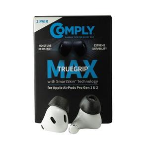 Comply TrueGrip MAX | Premium Memory Foam Replacement Earbud Tips for Apple AirPods Pro 1 & 2 | Long Lasting Comfort, Extreme Durability, Secure Fit, Superior Noise Isolation| Black (Small) (1 Pair)