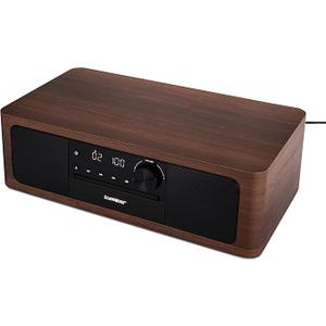 SoundBeast Stereo Shelf System with CD Player, Bluetooth, FM Radio, USB Playback, Aux in, Optical in, Alarm Clock, & Remote Control
