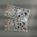 2 x Tattoos 2 Sheets Temporary Tattoo 3D Black Butterfly Dashed lines for Women Men Lower Back Shoulder Neck Arm Tattoo Sticker Party Fashion