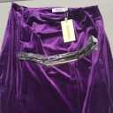 Ebossy Women's High Waist Bodycon Velvet Fishtail Mermaid Maxi Skirt Evening Party, Size: Large, Purple