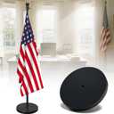 Flag Stand Indoor - 1" Heavy Duty Metal Flag Pole Set with Base,6-8ft Adjustable,Portable & Free Standing For Office,Conference Room,Classroom,Entryway,Outdoor Porch Deck (Black)