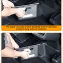 Rear Center Console Organizer for Tesla Model Y, TPE Backseat Storage Box with Anti-Slip Lid Cover Rear Middle Bin 2nd Row Seat Organizer for Model Y 2024 2023-2020 Accessories