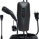 Level 1/2 EV Charger for Tesla 16Amp, Electric Vehicle Portable Charger with 20FT Cable, 3.5KW Home EV Charging Station for J1772 Electric Cars,110V-240V, NEMA 6-20 & NEMA 5-15 Plug
