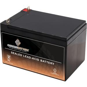 12V 12AH Rechargeable Sealed Lead Acid Battery - T3 Nut and Bolt Terminals - For Snapper Lawnmower Battery: GP-2929-02