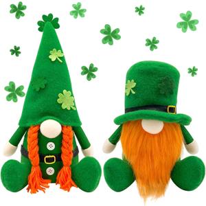 St Patricks Day Decorations - St Patricks Day Decor - Leprechaun Stuffy Doll, St Patrick's Day Plush Shamrock Gnomes Decorations for Home, Office - St. Patricks Day Table Centerpiece - Irish Gifts