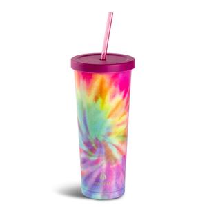 Manna Chilly Double-wall Vacuum Insulated Stainless Steel Tumbler with Splash-proof Lid and Reusable Tritan Straw - 24 Oz