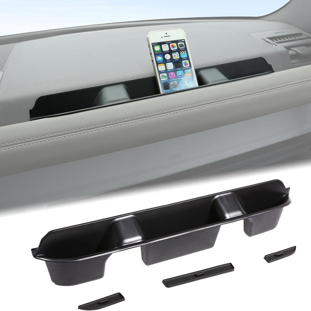 Aunginsy Co-Pilot Dashboard Organizer Tray Compatible with Land Rover Defender 90/110/130 2020-2026, Car Center Console Passenger Side Storage Box Container Insert Groove ABS Accessories(with Mat)