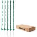 48Inch Temporary Plastic Step-in Fence PostSturdy Electric Fence System Post for Garden and Farm (50 Pack),Green