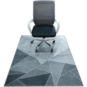 Office Chair Mat for Hardwood Floor,60"x48" Under Desk Mat, Computer Chair Rug,Anti-Slip Carpet Chair Mats Floor Protector for Home Office,Black Grey