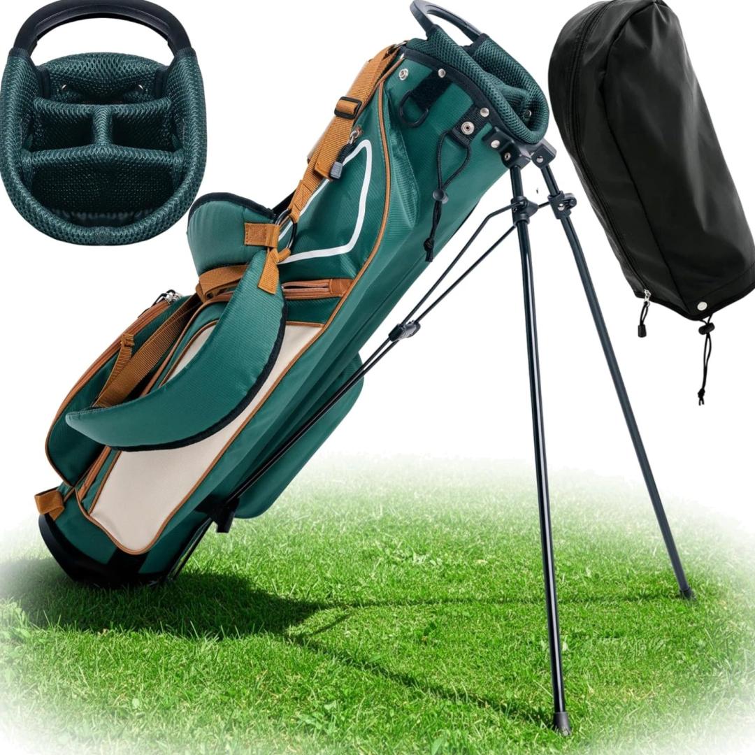Ultra-Lite Golf Stand Bag - 3 Lbs, 4 Way Divider Portable Golf Club Carry Bag