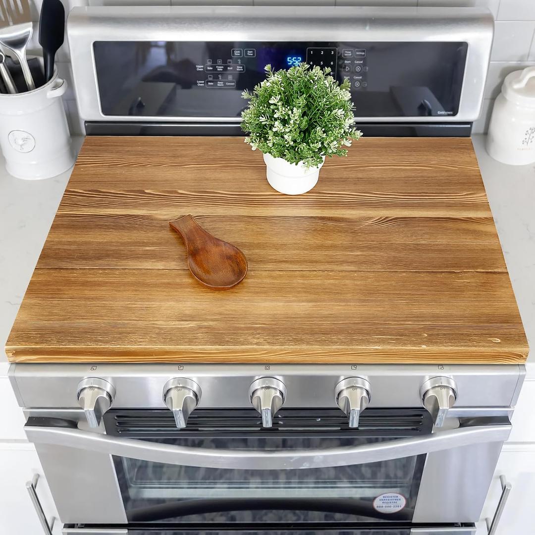 Hanobe Noodle Board Stove Cover: Wood Stove Top Boards with Handles for Electric Gas, 29.5"/20"
