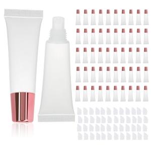COSIDEA 50pcs 10ml Empty lipgloss tubes chapstick tube empty to make your own lip gloss (Rose Gold)