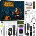 Survival Kit Advent Calendar 2025 Adults Men Teen Boys, 24 Day Christmas Countdown Calendar for Father Son Camping, Fishing Outdoor Adventure Gifts