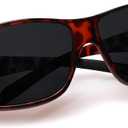 Fit Over Wrap Sunglasses Polarized Lens Wear Over Eyeglasses 100% UV Protection for Men and Women (Brown, M)