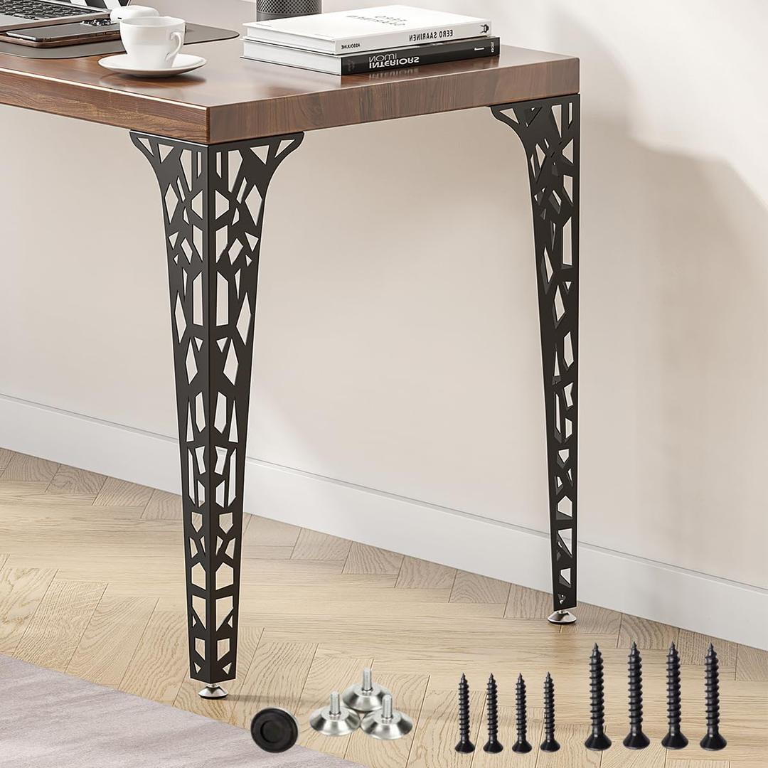 Metal HairpinTable Legs Set of 4Industrial Dining Furniture Legs, Heavy-Duty V-Shaped Brackets for DIY Coffee Table, Bar Table,Desk,Workbench (Black, 28")