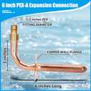 Pack of 10 Copper Stub Out Elbows with Wall Flange PEX-A Stub Out 1/2-6inch Lengh- Easy to Install, Lead-Free-PEX-A Stub Out Accessories,Barb Crimp PEX-A Copper Stub Out Elbow with Wall Flange., 6"p10