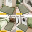JSEI Dirt Trapper Door Mat 32"x48", Non-Slip Washable Doormats Entryway Rugs, Trap Dirt Absorbent Welcome Mat, Low Profile Floor Mats for Front Back Door and Entrance, Green