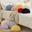 Shell Pillow, Seashell Throw Pillow Room Decor for Couch Bed, Shell Pillows Soft Plush Pillow, Sea Shell Decorative Beach Cushion Pillows (Goose Yellow, 18 X 13 Inches)