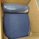 AAAAAcessories D-Shaped Chair Cushions, 2" Thick Dining Chair Pads with Ties and Removable, Machine-Washable Cover, 17" x 16", Set of 6, Blue