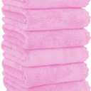MOONQUEEN 6 Pack Premium Hand Towels - Quick Drying - Microfiber Coral Velvet Highly Absorbent Towels - Multipurpose Use as Hotel, Bathroom, Shower, Spa, Hand Towel 16 x 28 inches (Frozen Berry)
