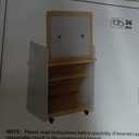 Bookshelf & Easel & Toy Storage Organizer for Kids with Wheels, 3-in-1 Wooden Art Easels with Chalkboard & Whiteboard for Toddlers, Kid Book Shelf Bookshelves for Toddler Room & Nursery