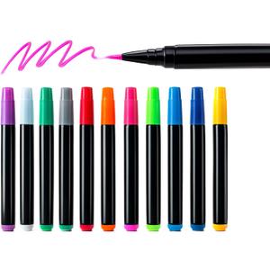 12-Color Markers for Led Note Board, Compatible with Light Up Drawing Board and Led Message Boards,Neon Erasable Markers,Wet or Dry Erase Markers Fine Tip