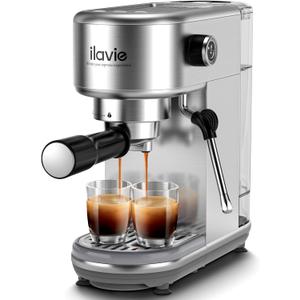 20 Bar Espresso Machine for Home, Super Compact Espresso Maker Stainless Steel Professional Espresso Coffee Maker, Cappuccino, Latte Machine, with 40oz Detachable Water Tank,1350W