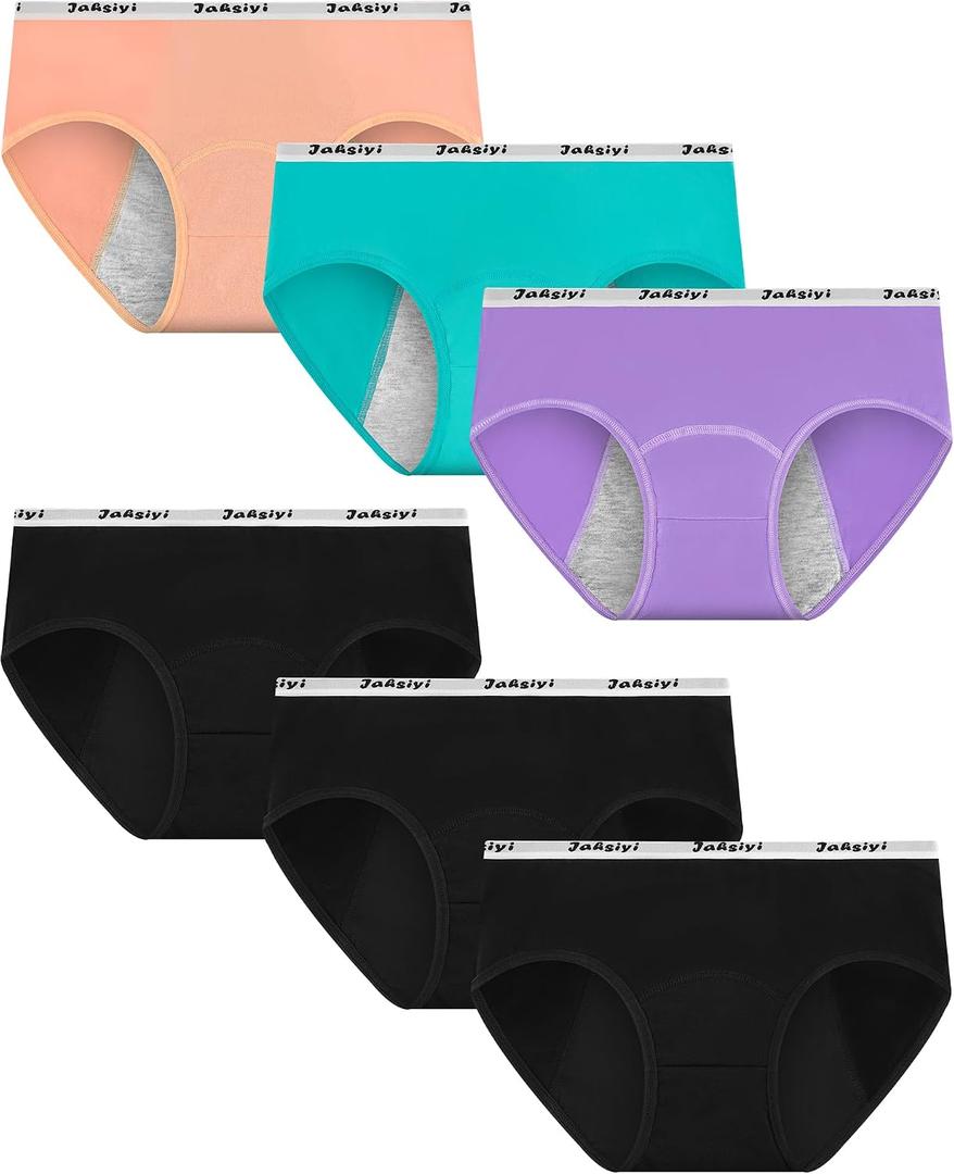 Girls' Period Underwear, LeakProof Cotton Panties for Teens, 12-14 Y
